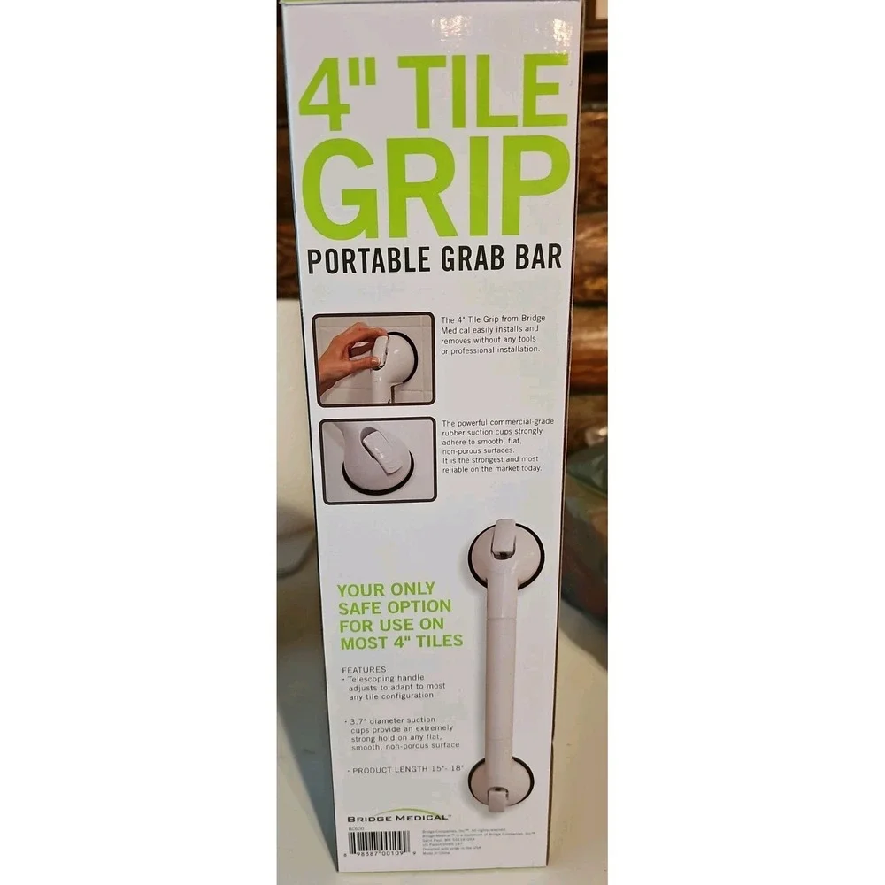 Bridge Medical Grab Bar 4 Inch tile Size for Bathtubs And Shower